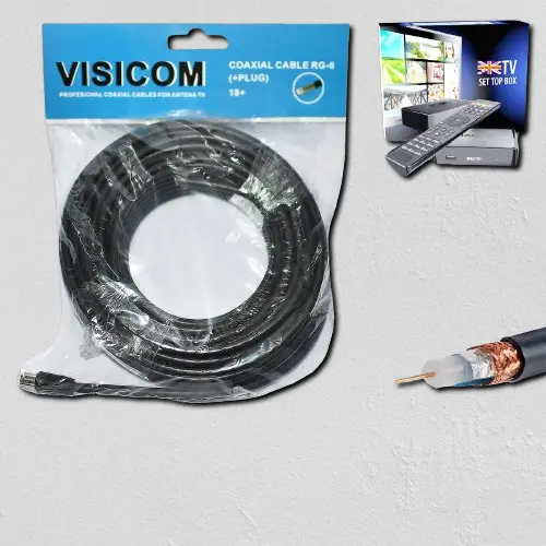 Kabel Antena Tv 20 Meter RG6 Coaxial VISICOM SATCOM Roll 20M 20 M Set Set Parabola 0