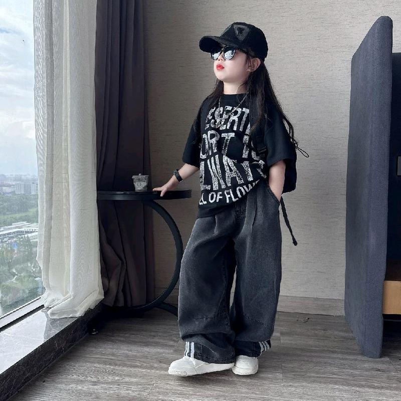   Se  Set bộ áo cotton quần jean cho bé gái sành điệu  15-50kg 