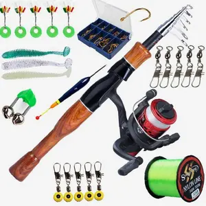 New Arrival Sougayilang Joran Pancing Set 1.6M Telescopic Spinning Fishing Rod Reel Combo Fishing Baits Hooks Fishing Line Set | best seller