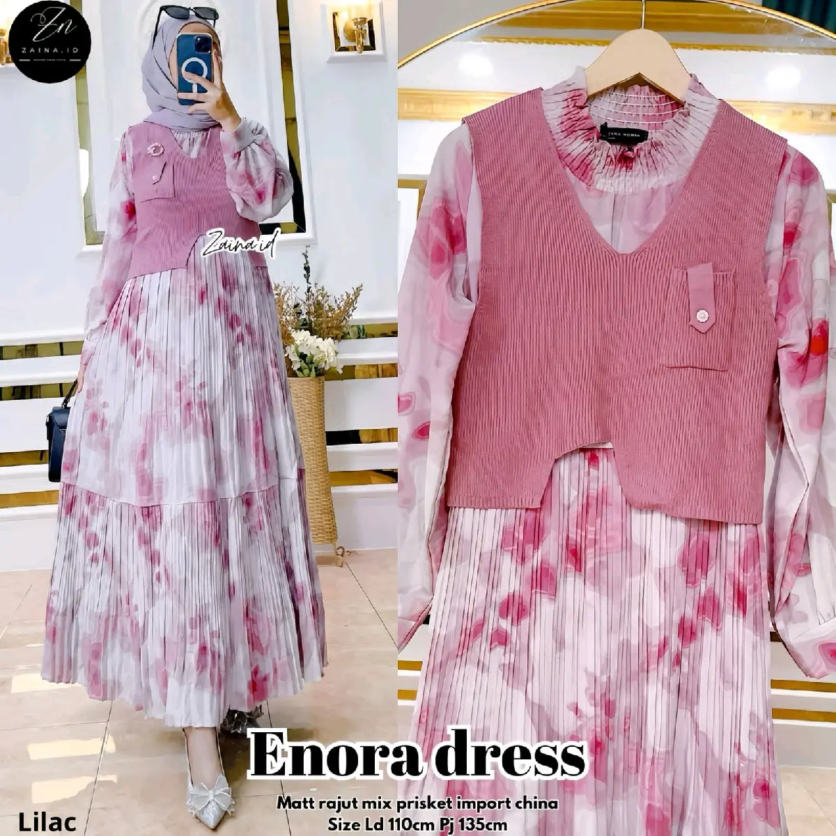 Enora Dress Gaun Spesial Lebaran Bestseller by Zaina