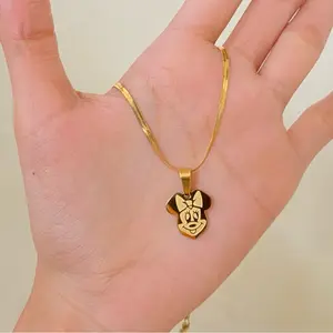 Kalung Anak Titanium Liontin Karakter Rantai Belut Pipih Anti Karat Kalung Anak Titanium Fashion Kids