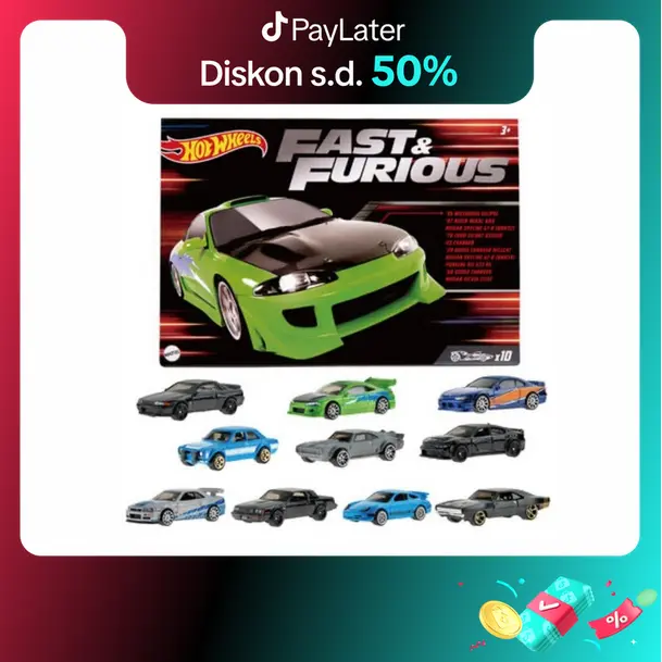 HNT21 - HOTWHEELS FAST & FURIOUS 10 PACK diecast