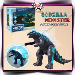 godzilla king monster mainan anak robot bisa jalan lampu suara gozila
