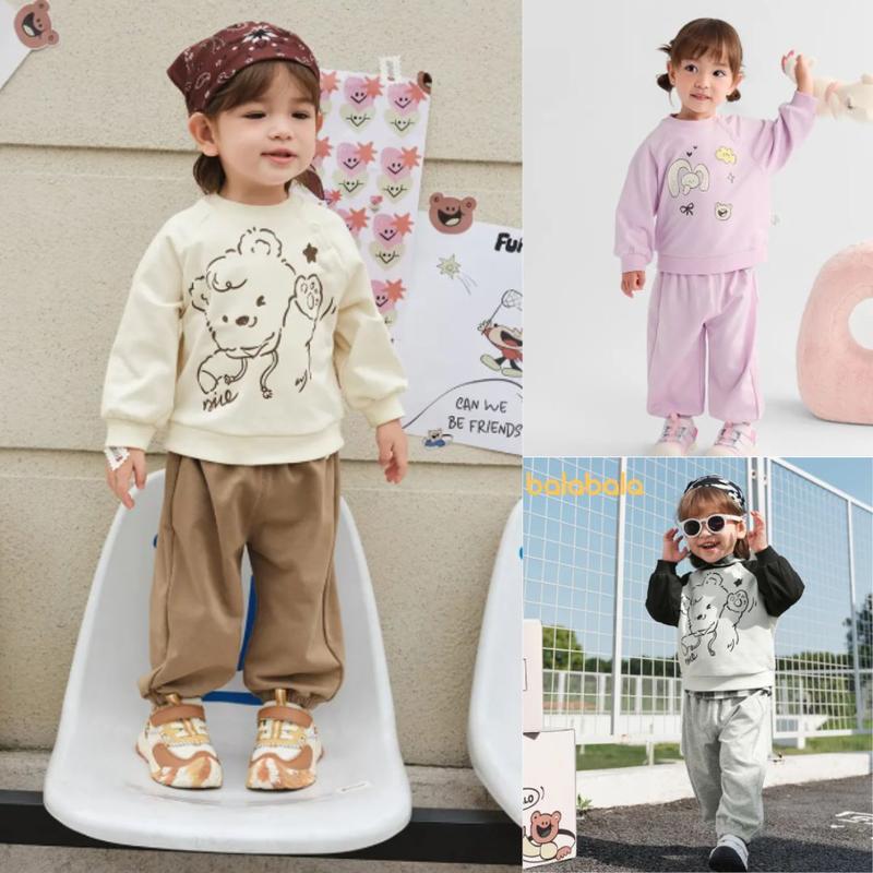 Bộ Trang Phục Dài Tay Cho Em Bé Trẻ Em, Balabala, Quần Áo Mùa Thu Mới Cho Bé Trai Và Bé Gái, Bộ Đồ Hoạt Hình 2 Món Cho Trẻ Mới Biết Đi, Trang Phục Thường Ngày Cho Trẻ Sơ Sinh Thời Trang Dễ Thương, 2025