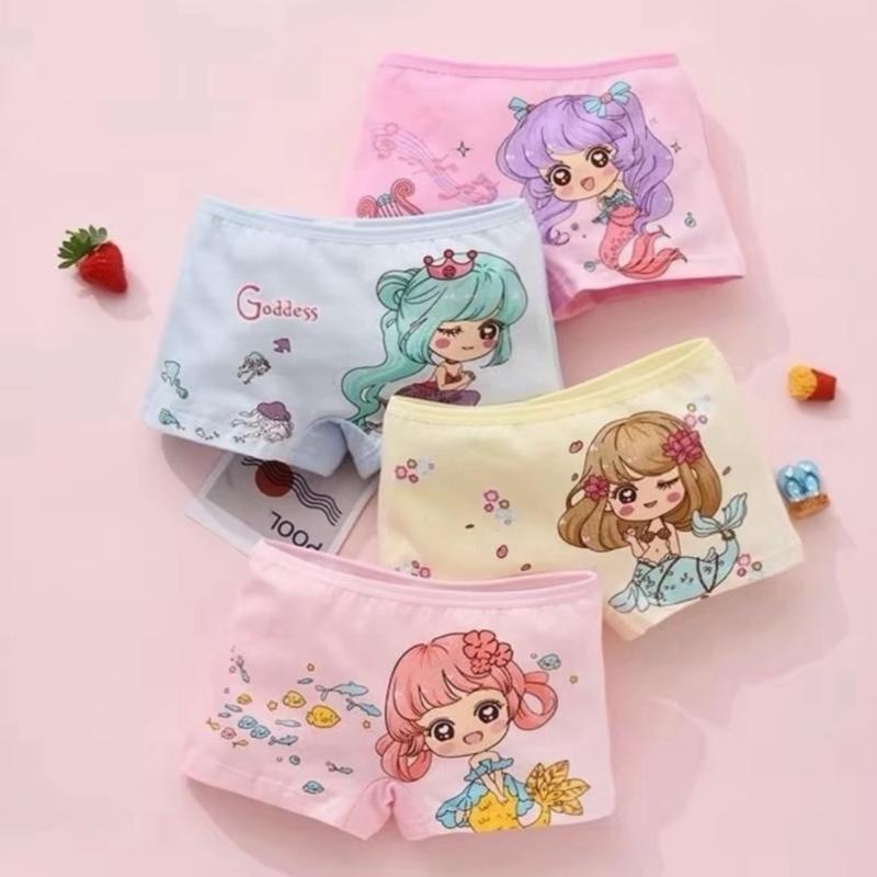 Sét 10 quần chíp đùi 2 lớp mix hình cho bé gái, coton mềm hình ngộ nghĩnh [9-30kg] 6