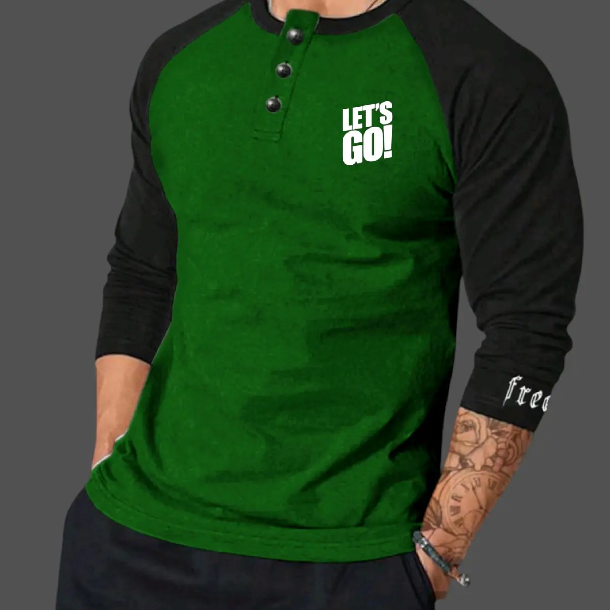 Baju Kaos Kancing Hanley Polos Lengan Panjang Reglan Slimfit Lembut dan Nyaman