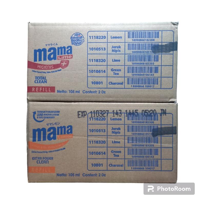 1 Dus Mama Lemon Jeruk Nipis 105 ml isi 24 pcs kemasan 2000 an 1
