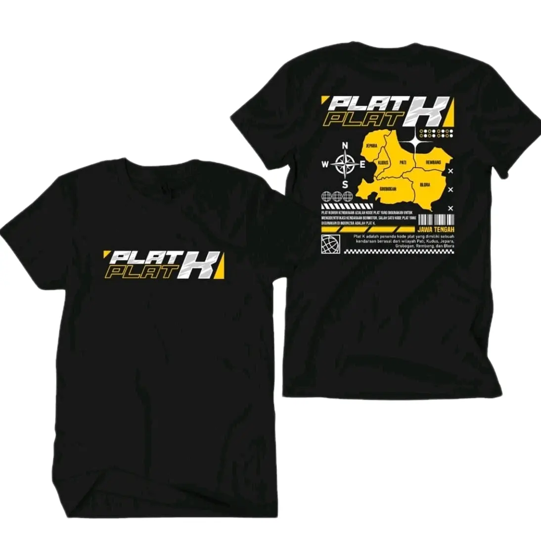 KAOS PLAT K JAWA TENGAH -  TSHIRT DISTRO VIRAL