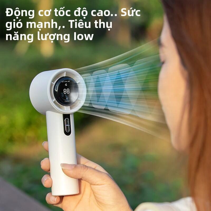 Quạt Cầm Tay USB 100 Tốc Độ Màn Hình Kỹ Thuật Số Sạc Lại 9