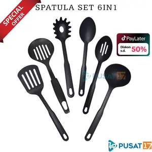 PUSAT17 SPATULA SET ISI 6PCS SODET SUTIL SARINGAN CENTONG SAYUR DAPUR / SET PERLENGKAPAN MASAK DAPUR SERBAGUNA / COOKING SET