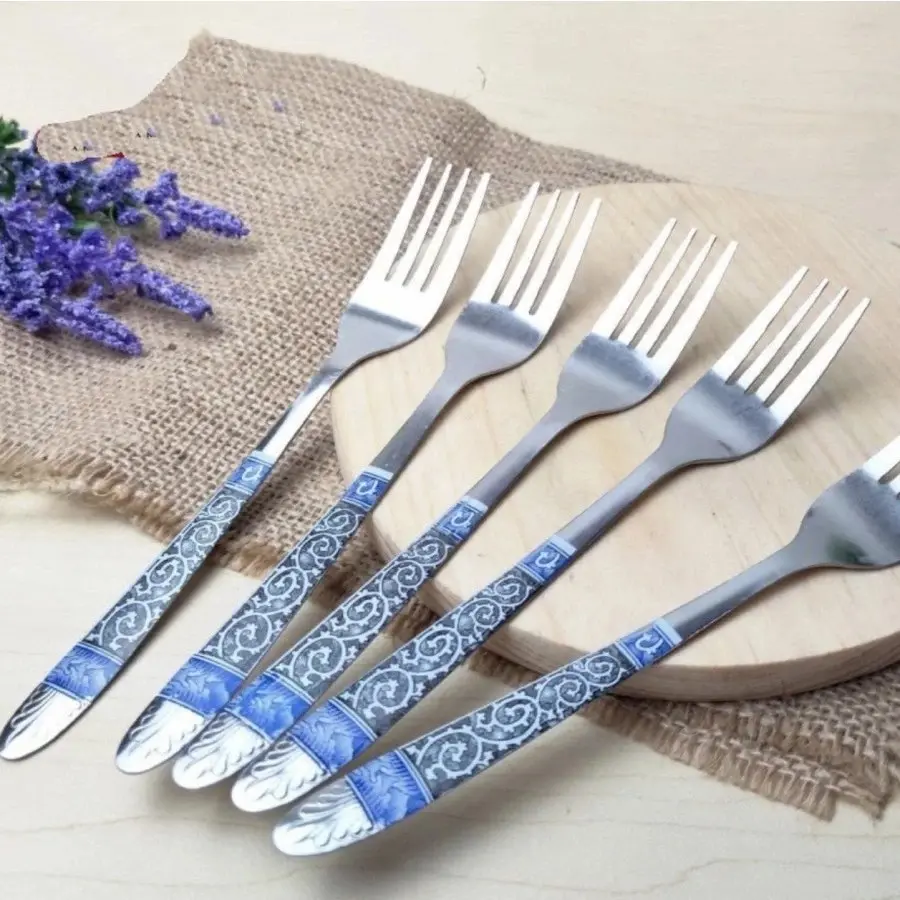 Garpu Motif Batik 1 Lusin 12pcs Bahan Stainless steel