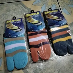 Paket [3 Pasang] Kaos Kaki Jempol Pendek MOTIF GARIS LORENG Untuk Wanita Remaja Dewasa Size 35-42 Katun Lembut dan Nyaman