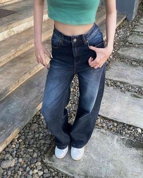 Product Review of (UNISEX) Celana Kulot Jeans Retro Baggy Jeans Loose Panjang from M**o 1