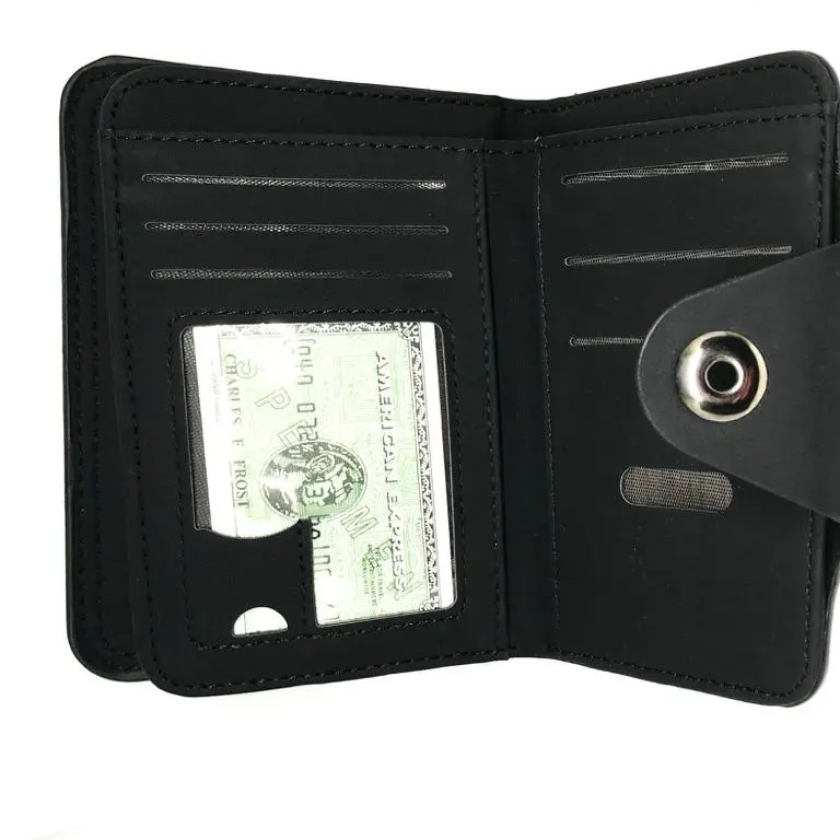 Dompet Pria Dompet Ukuran 3/4 Dompet Tanggung Kancing Magnit Dengan Pilihan Tiga Warna Kartu Kulit Uang 5