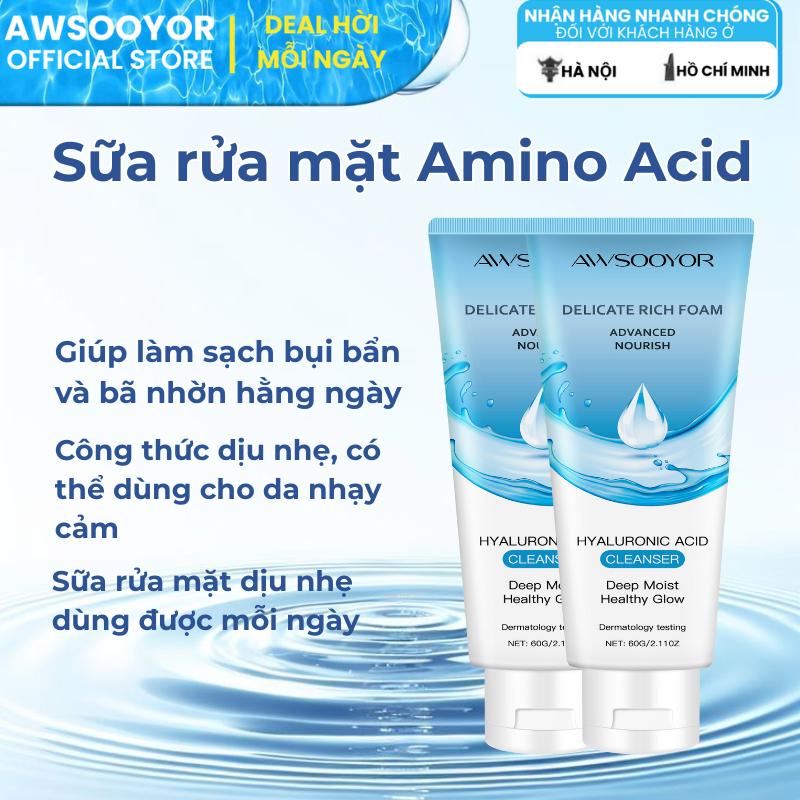 [Số lượng giới hạn] AWSOOYOR Sữa rửa mặt Amino Acid 60g làm sạch da mỗi ngày, kiểm soát dầu nhẹ nhàng, phù hợp da thường đến da dầu