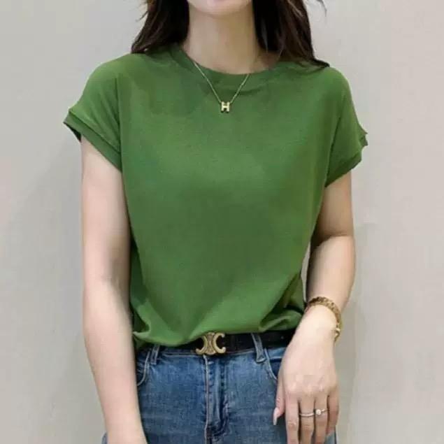 Product Introduction of T-shirt New Summer Ice Silk Loose and Simple T-shirt 1
