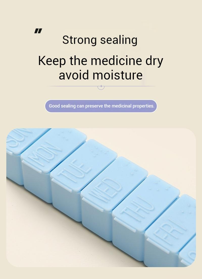 Product Introduction of Portable Medicine Case 7 Days AM PM Weekly Travel Pill Case Organizer Holder Box Dispenser Pillbox Pill Cutter Healthcare Aid 2