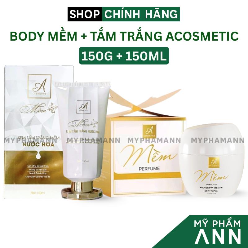 Combo Kem Tắm Trắng Mềm Nước Hoa A Cosmetics + Body Mềm Nước Hoa Phương Anh