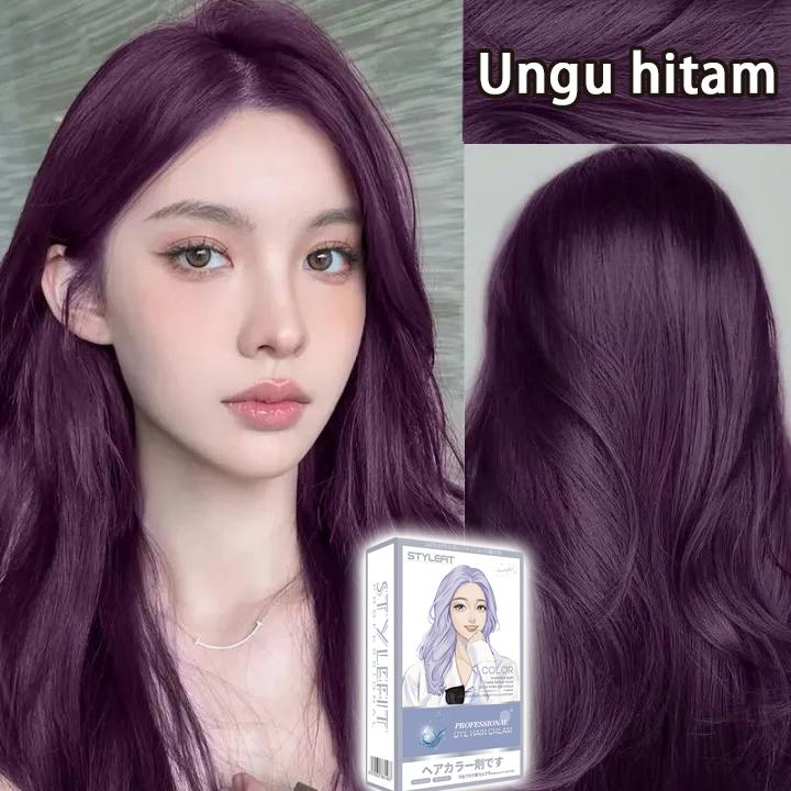Product Introduction of Pengiriman Cepat Menutupi Uban Coklat Cool Hair Color Tanpa Pemutihan Pewarna Rambut Cat Rambut Tidak Merusak Kulit Kepala Cocok Untuk Semua Kulit Milk Tea Golden Brown Burgundy Cranberry Red Penghitam Rambut Uban Warna 20