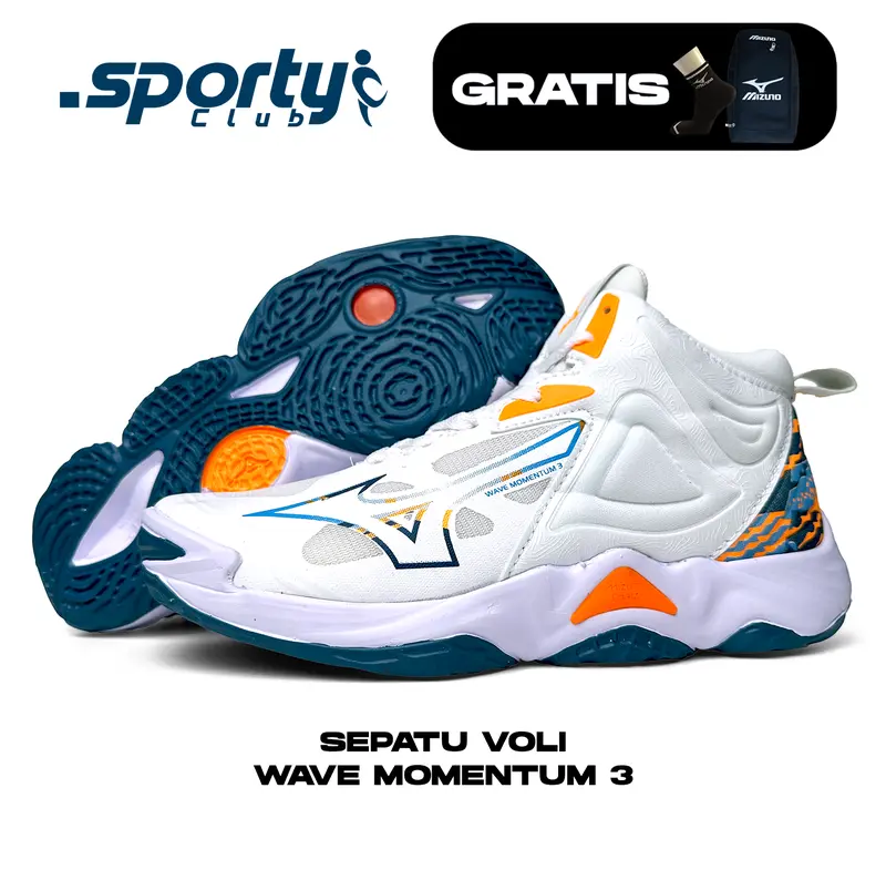 Sepatu Voli Mizuno Wave Momentum 3 White Rainbow Sepatu Sporty Pria Wanita Sepatu Olahraga Model Terbaru Terkini Bisa COD 0