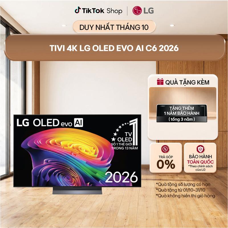 Tivi 4K LG OLED evo AI C6 2026 55 inch | OLED55C6PSA