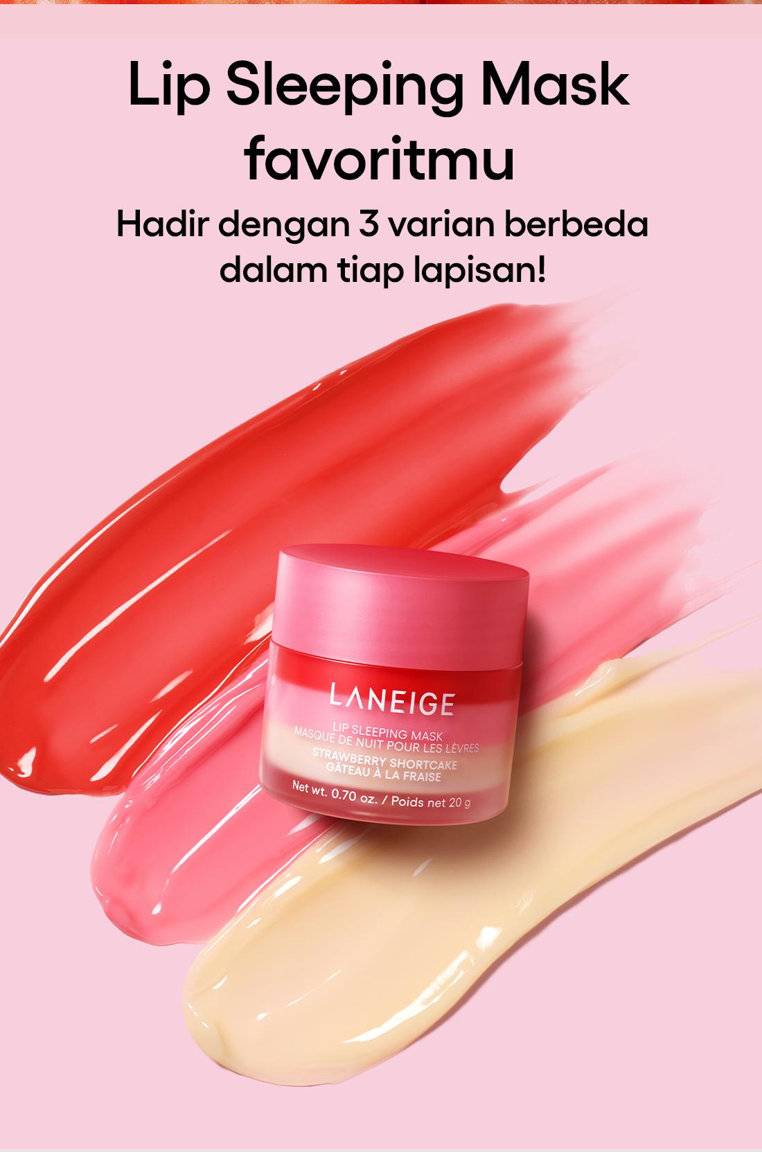 LANEIGE Lip Sleeping Mask Strawberry Shortcake 20g - Masker Bibir Malam, Melembapkan Bibir Kering & Pecah-pecah, Pelembap Bibir