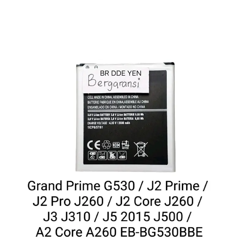 BATERAI UNTUK SAMSUNG J2 PRIME . GRAND PRIME G530 . J3 2015 J300 . J3 2016 J310 .  J5 J500 . J2PRO  J2Core . A2 CORE PRO EB-BG530BBE BATRE BATEREI BATREI BATTERY BATRAI BATRAY  BATERE G530H