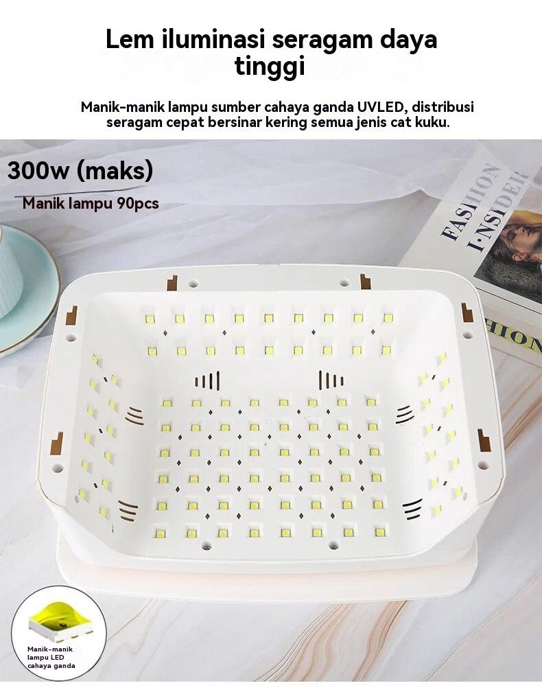 Nail Garden UV LED Nail Lamp 380W 90 LEDs ​dan Bantal Tangan PU Kuku Cepat Kering untuk Salon Rumah Lampu UV Nail Art