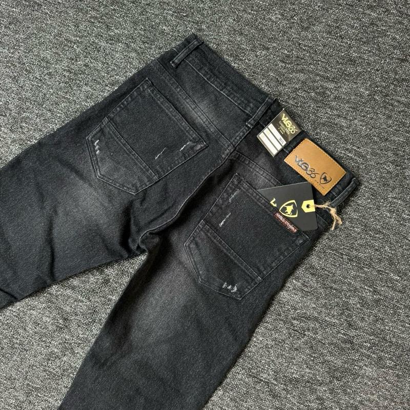 27-33 CELANA JEANS PANJANG ABU SOBEK PAHA BLACK VIPER   Melar Slim Fit Skinny Stretch Denim Lembut Pria Tebal 9