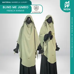 Blind Me JUMBO French Khimar Tudung OVAL bahan Marbella Luxury anti UV  By Nisin.id