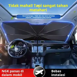 Payung Penutup Kaca Depan Mobil untuk Melindungi dari Sinar Matahari, Payung Pelindung Sinar Matahari Laser untuk Mobil Versi Terbaru, Penutup Sinar Matahari yang Dapat Dilipat dan Dipanjangkan untuk Mobil dengan Efek Pendinginan Portable