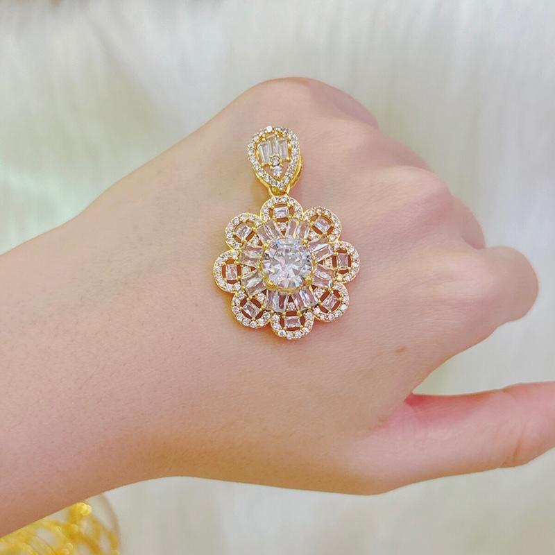  Mặt dây chuyền hoa đồng hội phủ vàng 