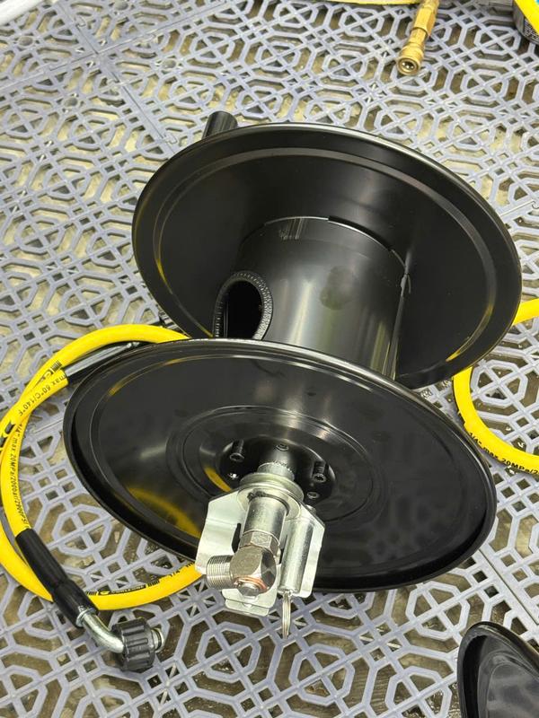 [Kèm dây cấp nước bên hông] Bộ Khung rulo cuộn dây cao áp C0004-99 thép carbon rulo trục inox 304 cuộn ống nước dây rửa xe TREO TƯỜNG tiện lợi 6
