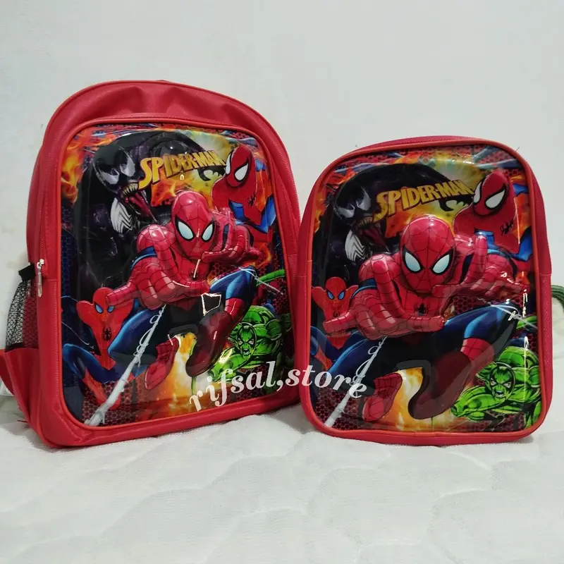 (rifsal,store)Tas anak (Spiderman- iron man) 3d sudah ber led sd ,tk, pard 3