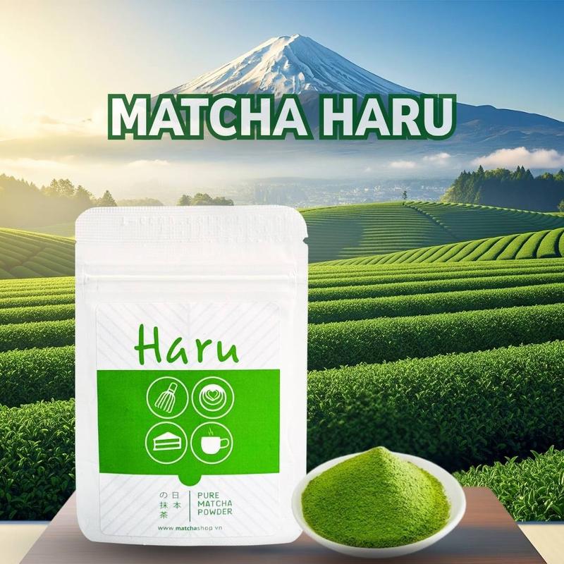  50g Bột Trà Xanh Matcha Haru Nhật Bản Chính Hãng Dùng Trong Pha Chế Trà Đạo Tiện Lợi vị không Chua matcha  ceremonial bột  matcha 