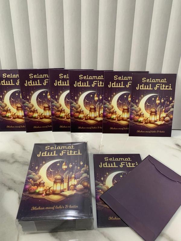 AMPLOP LEBARAN HARI RAYA IDUL FITRI RAMADAN KOTAK MIKA ISI 50 LEMBAR KARTUN LUCU ISLAMI AMPLOP PENDEK 4