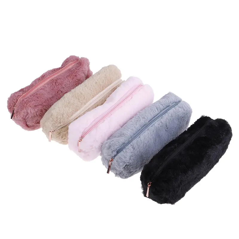 1X Hộp Bút Chì Sang Trọng Cho Bé Gái, Dễ Thương, Mờ, Lông Mịn, Túi Đựng Đồ Trang Điểm, Ví Đựng Tiền Xu 0