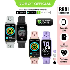 ROBOT Jam Tangan Pintar Smartwatch RBS1 Layar 1.45" TFT Body Keramik Anti Air 1ATM 100+ Mode Olahraga - Produk Original Bergaransi Resmi 1 Tahun - Bisa COD