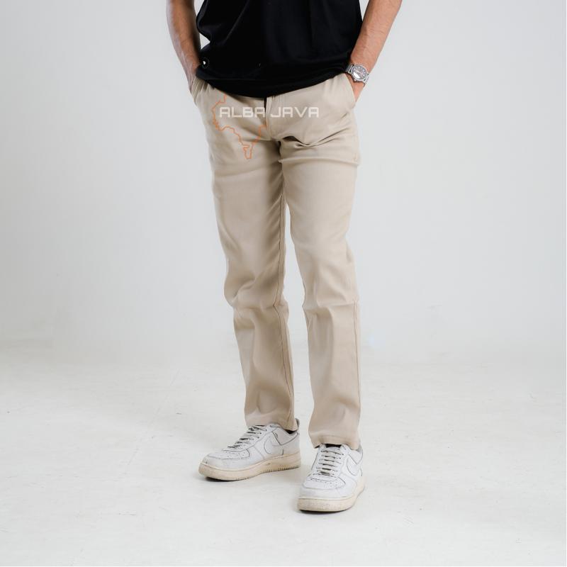 ALBA JAVA Celana Carbon Chino Panjang Pria Semi Canvas Strech Fit Distro Lembut 5