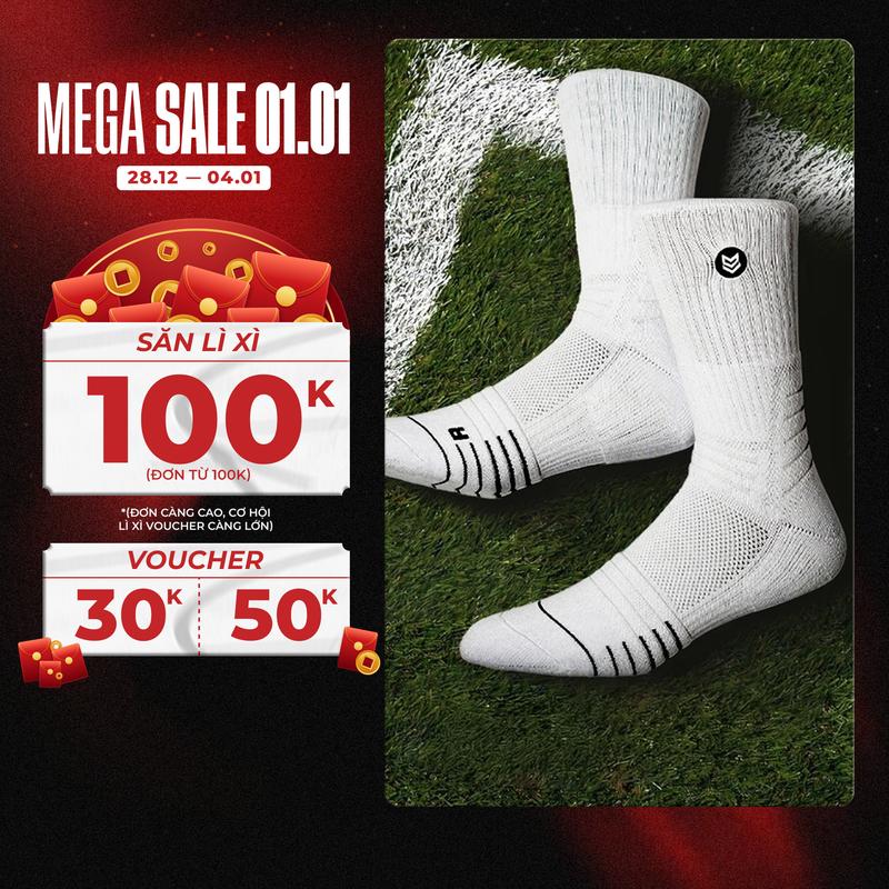 Tất Thể thao Redikick ICON Cushion Cotton Cổ cao Có đệm Thoáng khí Chống hôi chân vớ Chơi Bóng Rổ Pickleball Tennis Bóng Đá Chạy Bộ Tập Gym Sport Nam