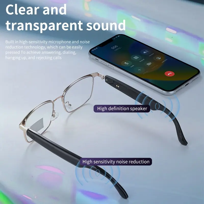 Smart glasses with Bluetooth function: can play music and make calls, lenses can change color and have UV protection function 1