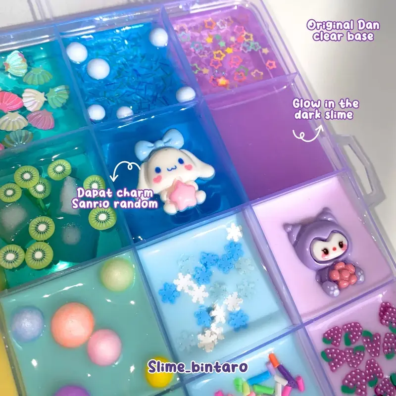 SANRIO PALETTE BY SLIME BINTARO || SLIME PALETTE 24PCS || SLIME WARNA WARNI ISI BANYAK || SLIME PALETTE WARNA WARNI || SLIME PALETTE DENGAN HIASAN WARNA WARNI || SLIME PALET ISI BANYAK WARNA WARNI || SLIME PALETTE TERMURAH || SLIME PALETTE BERKUALITAS DAN 1