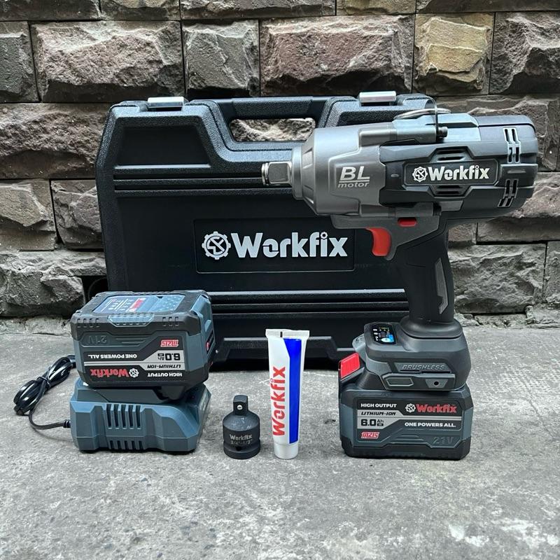 Máy Siết Bulong Workfix WF-IW2100N Lực Siết 2100Nm 4 Cấp Chỉnh Lực Siêu Bền LED Pin 15 Cells 3 Tốc Độ