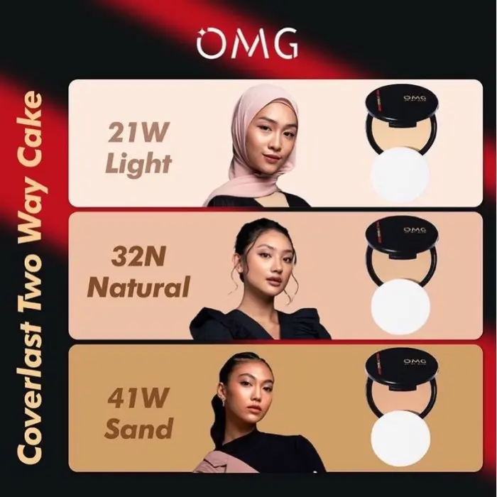 OMG Oh My Glam Coverlast Two Way Cake SPF20 PA+++ - Two Way Cake Bedak Padat Longlasting Waterproof 4