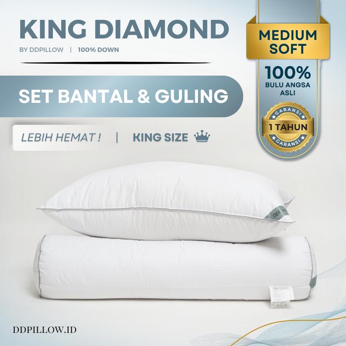 Gambar DDPillow 1 Set Bantal King &Guling Hotel Bulu Angsa Asli King Diamond dari ddpillow Kota Administrasi Jakarta Barat Tokopedia