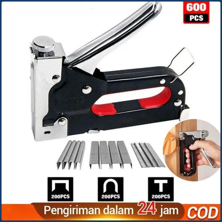 【Produk Baru di Bulan Juli】  【COD】3in1 Staples Stapler Staple Gun Alat Tembak Paku Staples Manual Gratis 600 paku 3 In 1 Pistol Kuku Pistol Stapler Konstruksi Konstruksi Furnitur DIY Pelapis Pelapis Pistol Stapler Multifungsi Pistol