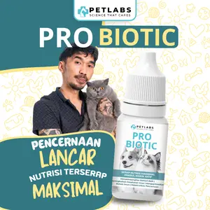 PETLABS Probiotik Prebiotik 10ml untuk Kucing dan Anjing - Meningkatkan Nutrisi Protein, Menjaga Pencernaan Sehat & Kesehatan Kulit & Bulu
