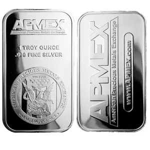 1 oz APMEX Silver Bar America Silver -plated Silver Block Creative Gifts No Magnetic Acrylic Transparent Packaging