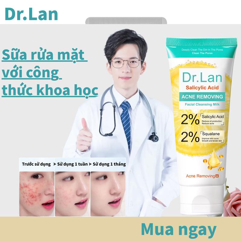 Nghiên cứu Sữa rửa mặt axit salicylic: Làm sạch sâu se khít lỗ chân lông loại bỏ mụn đầu đen kiểm soát dầu và giảm sẹo mụn. Phù hợp cho cả nam và nữ.