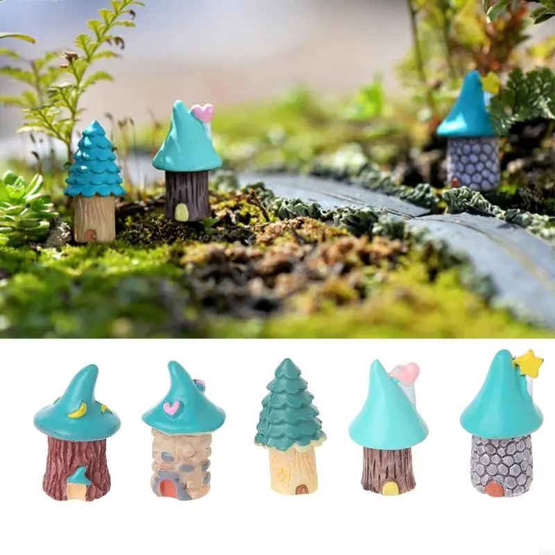 45BE 1Pc Resin House Fairy Garden Miniatures Micro Cottage Landscape DIY Decorations 0